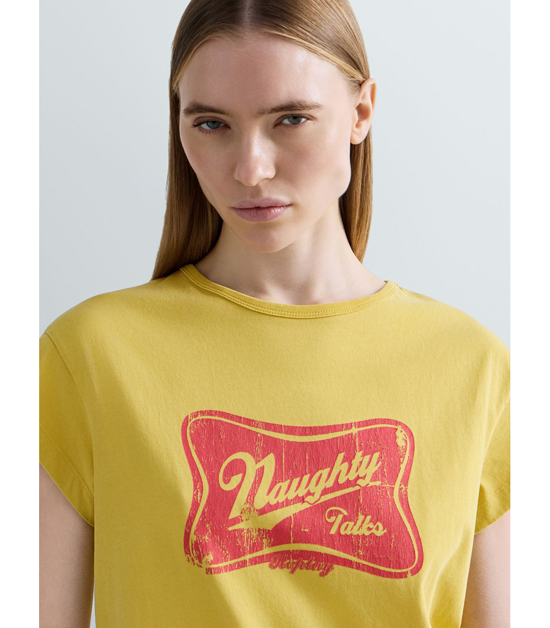 オーバーダイコットンジャージーヴィンテージTシャツ 詳細画像 イエロー 5